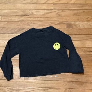 art class Black Sweatshirt with Neon Yellow Smiley Patch